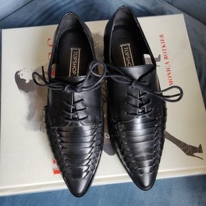 Topshop Woven Cut-Out Lace Up Shoes